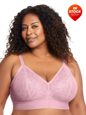 In Stock Glamorise Bra 7012 - Gramercy Luxe Lace Bralette - Mauve