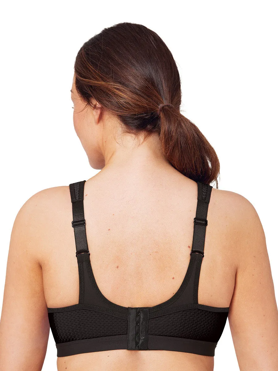 In Stock Glamorise Bra 9066 - High Impact Seamless Sports Bra - Black