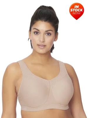 In Stock Glamorise Bra 9066 - High Impact Seamless Sports Bra - Cafe