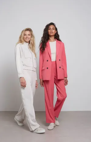 Jersey jacket with long sleeves, a high neck and pockets