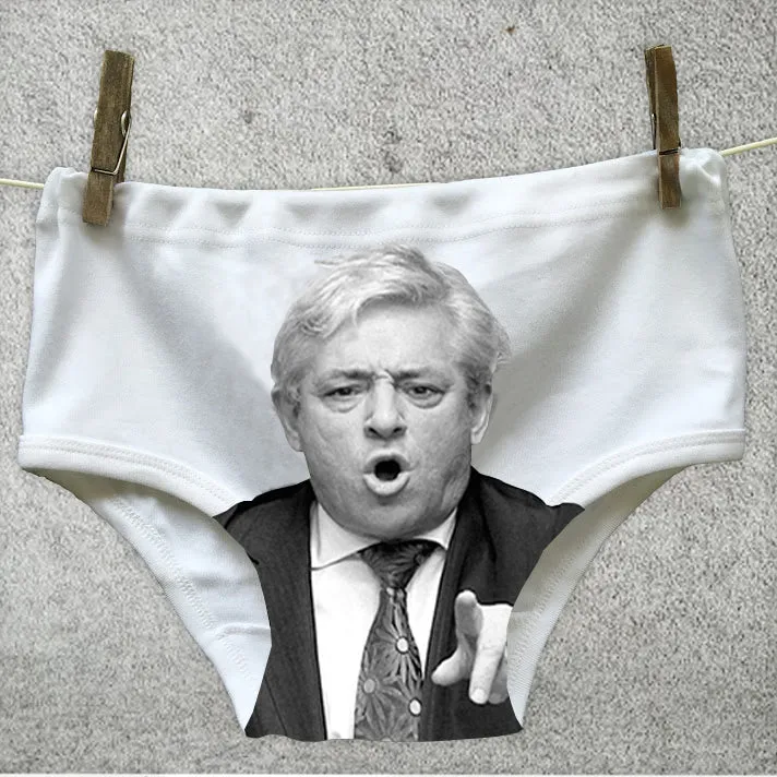 John Bercow's face on adult Political Pants