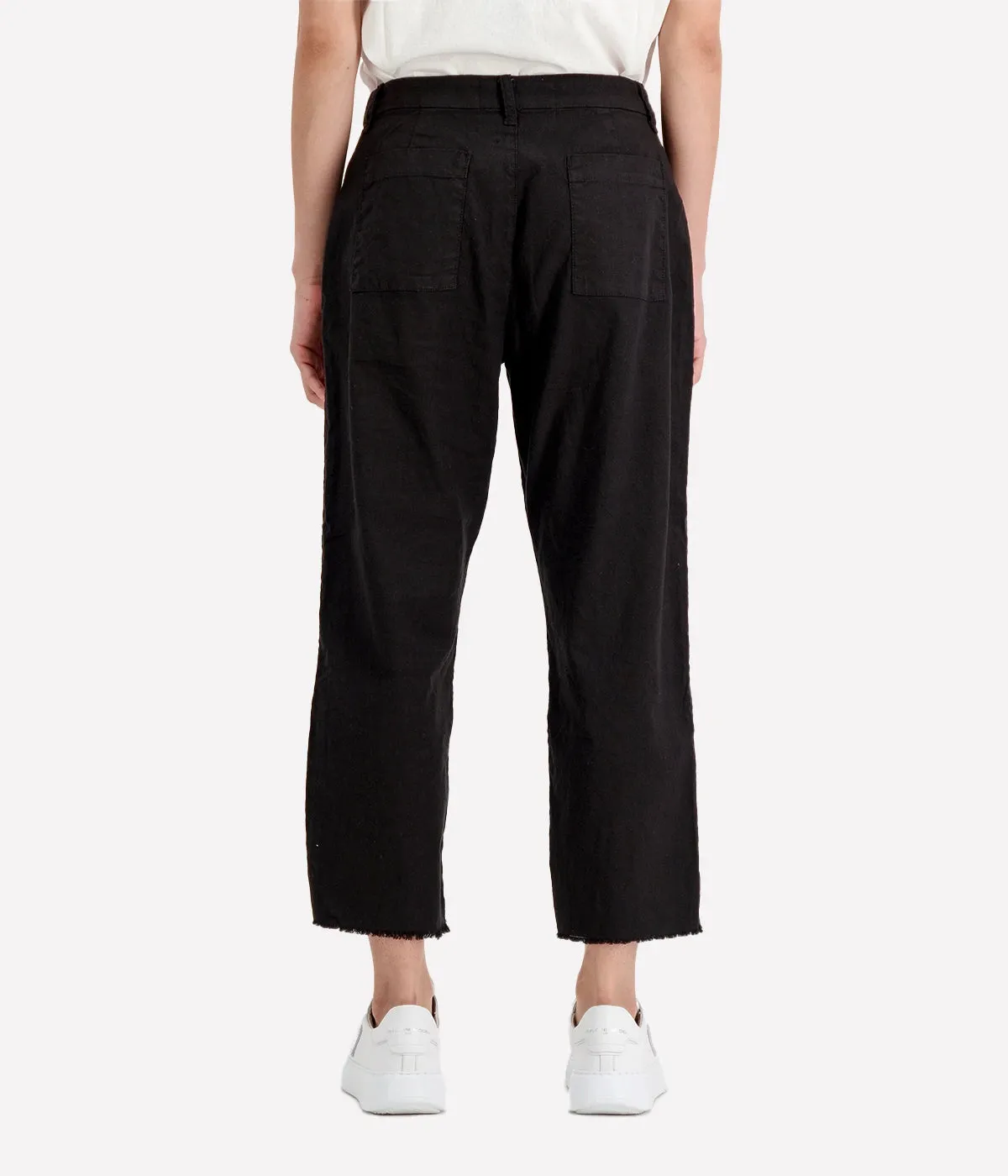 Kinsale Trouser in Black Italian Performance Linen