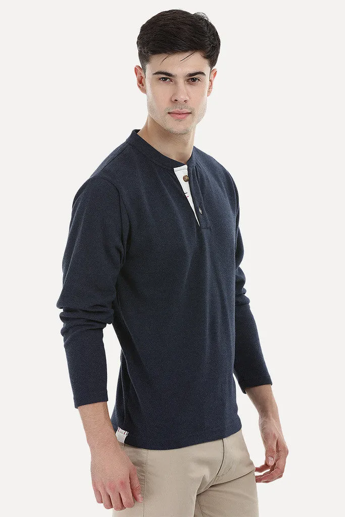 Knit Sports Henley Sweatshirt