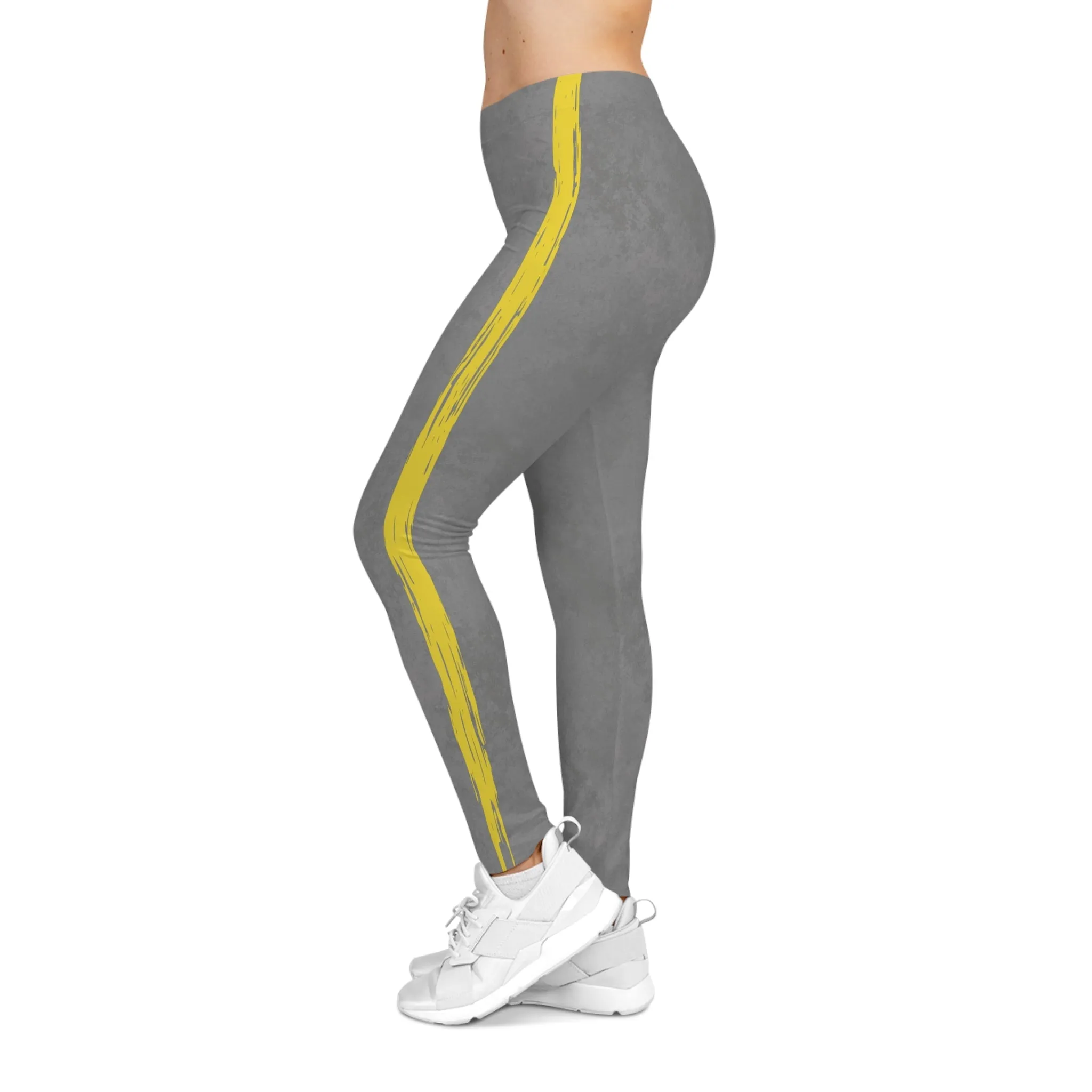 Know Jesus - Yellow and Gray Marbled Leggings