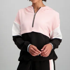 Ladies-Colorblock Woven Track top