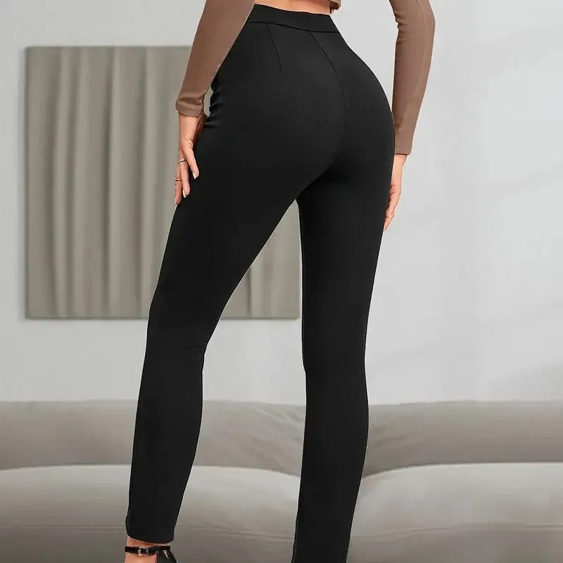 Leggings European And American High Waist Casual Sports Split High Slim Fit Comfortable Breathable Hip Lifting Yoga