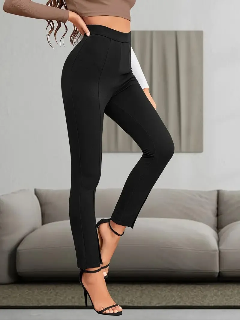 Leggings European And American High Waist Casual Sports Split High Slim Fit Comfortable Breathable Hip Lifting Yoga