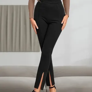 Leggings European And American High Waist Casual Sports Split High Slim Fit Comfortable Breathable Hip Lifting Yoga