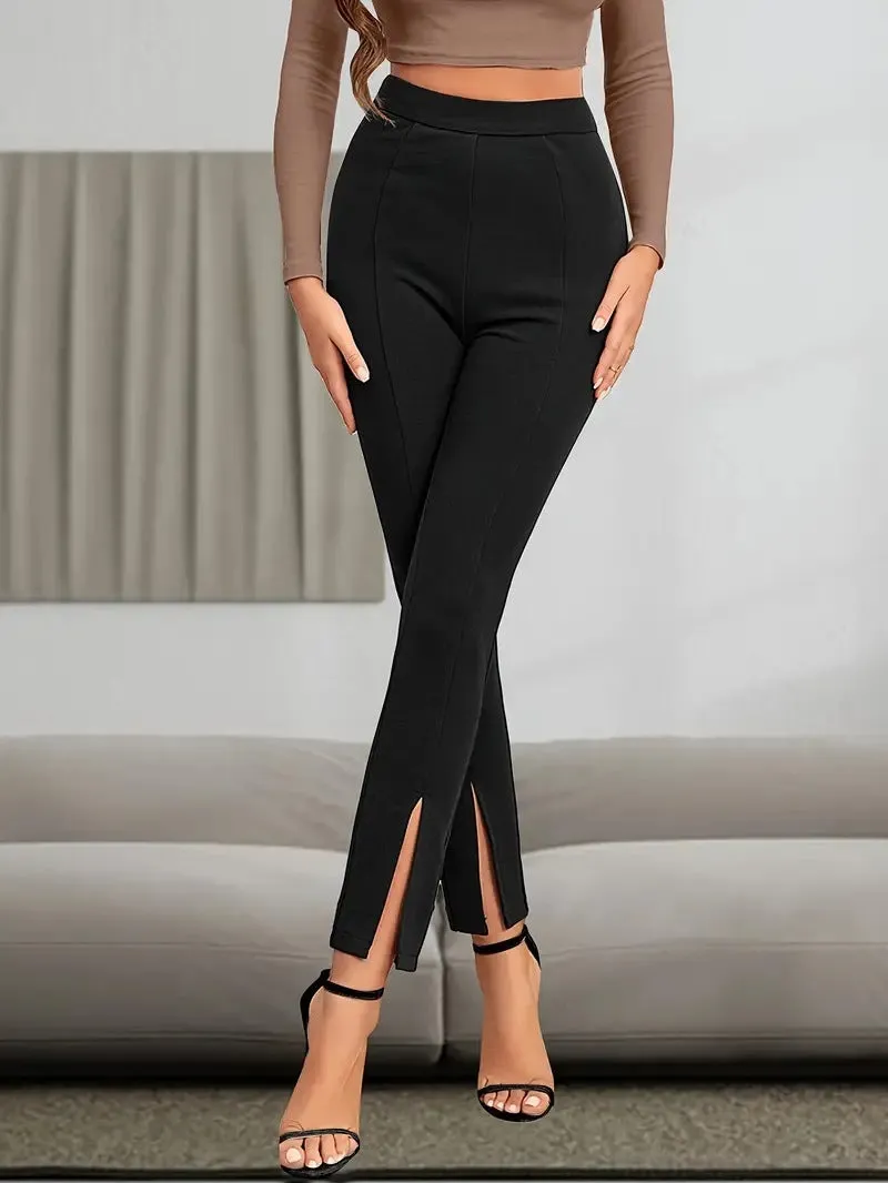 Leggings European And American High Waist Casual Sports Split High Slim Fit Comfortable Breathable Hip Lifting Yoga