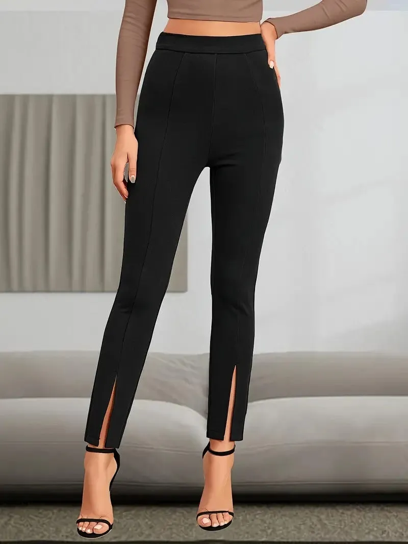 Leggings European And American High Waist Casual Sports Split High Slim Fit Comfortable Breathable Hip Lifting Yoga