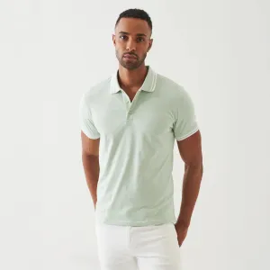 Light Lime Green Tipped Iconic Pima Cotton Stretch Polo Shirt - Patrick Assaraf