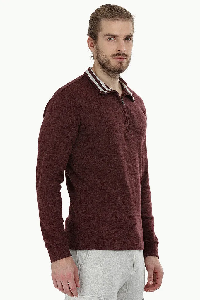 Lightweight Mock Collar Sweatshirt