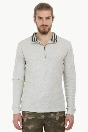 Lightweight Mock Collar Sweatshirt