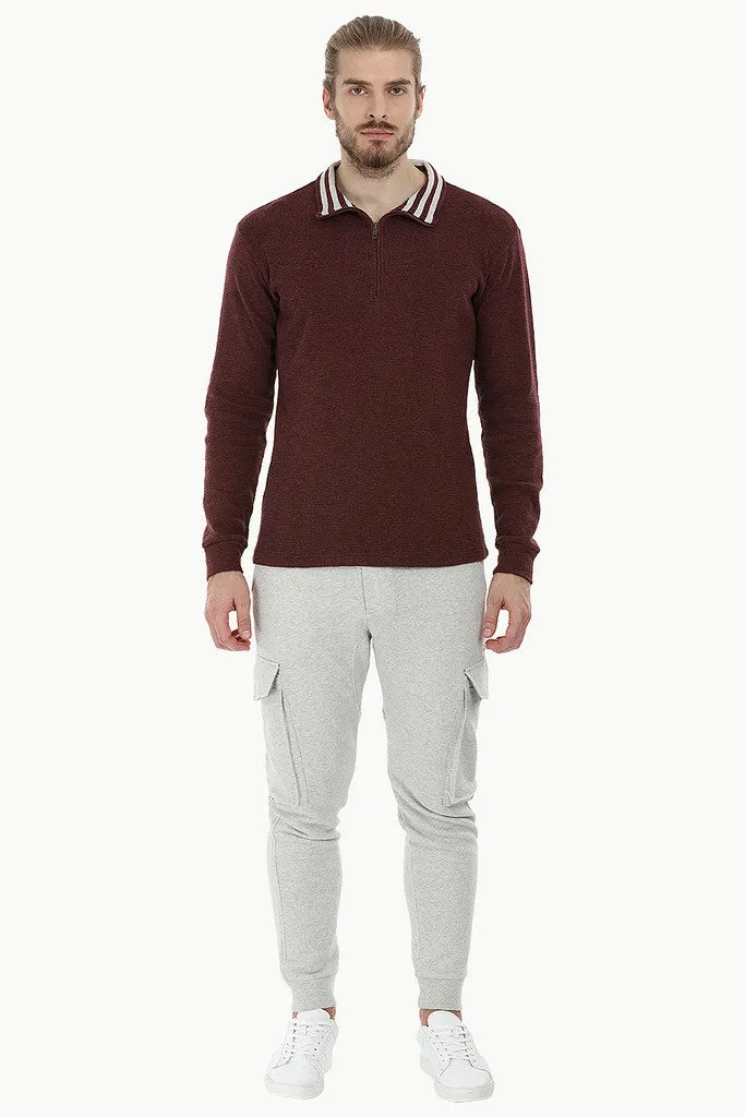 Lightweight Mock Collar Sweatshirt