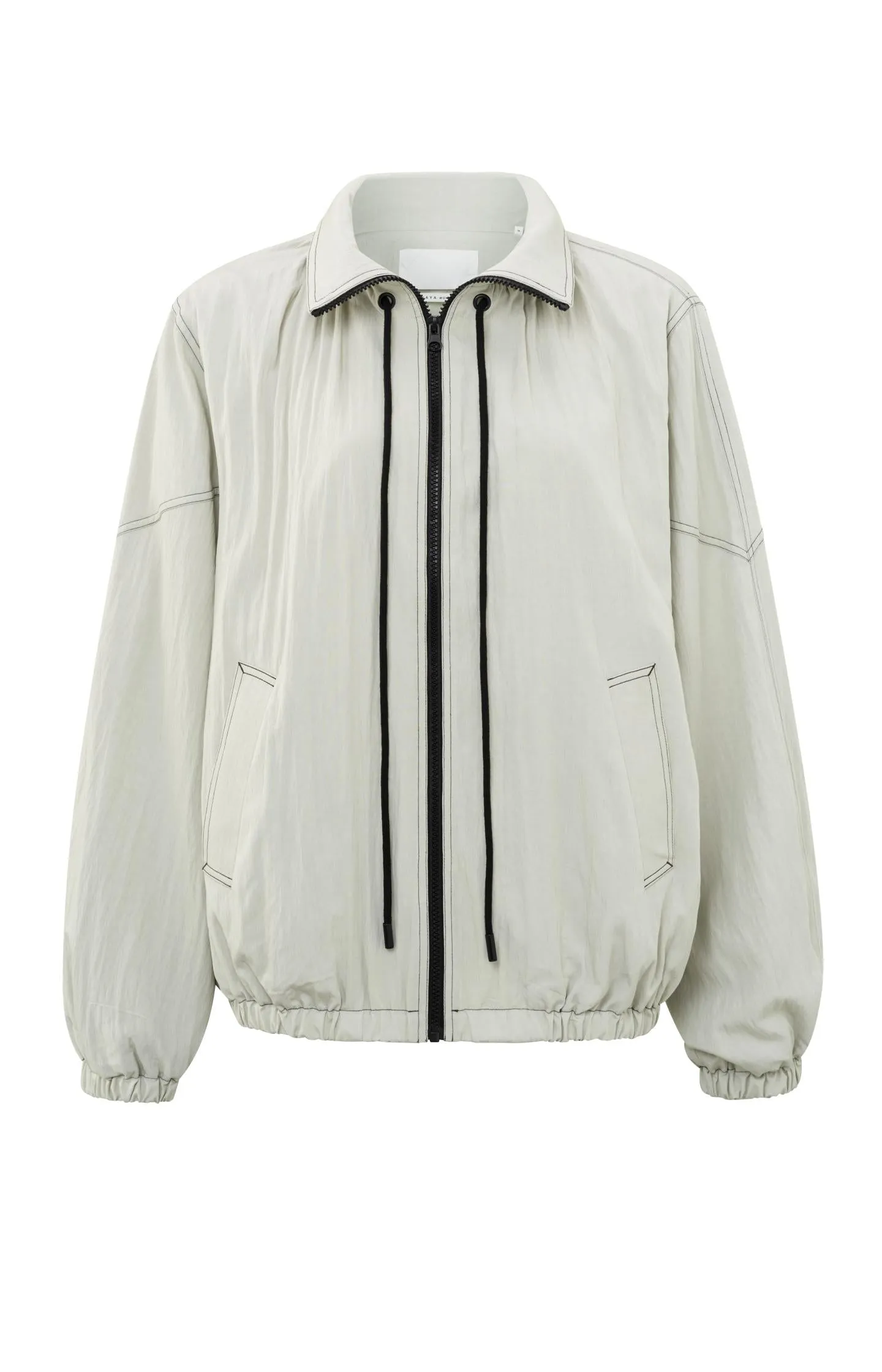 Lightweight oversized jacket with drawstring and zipper