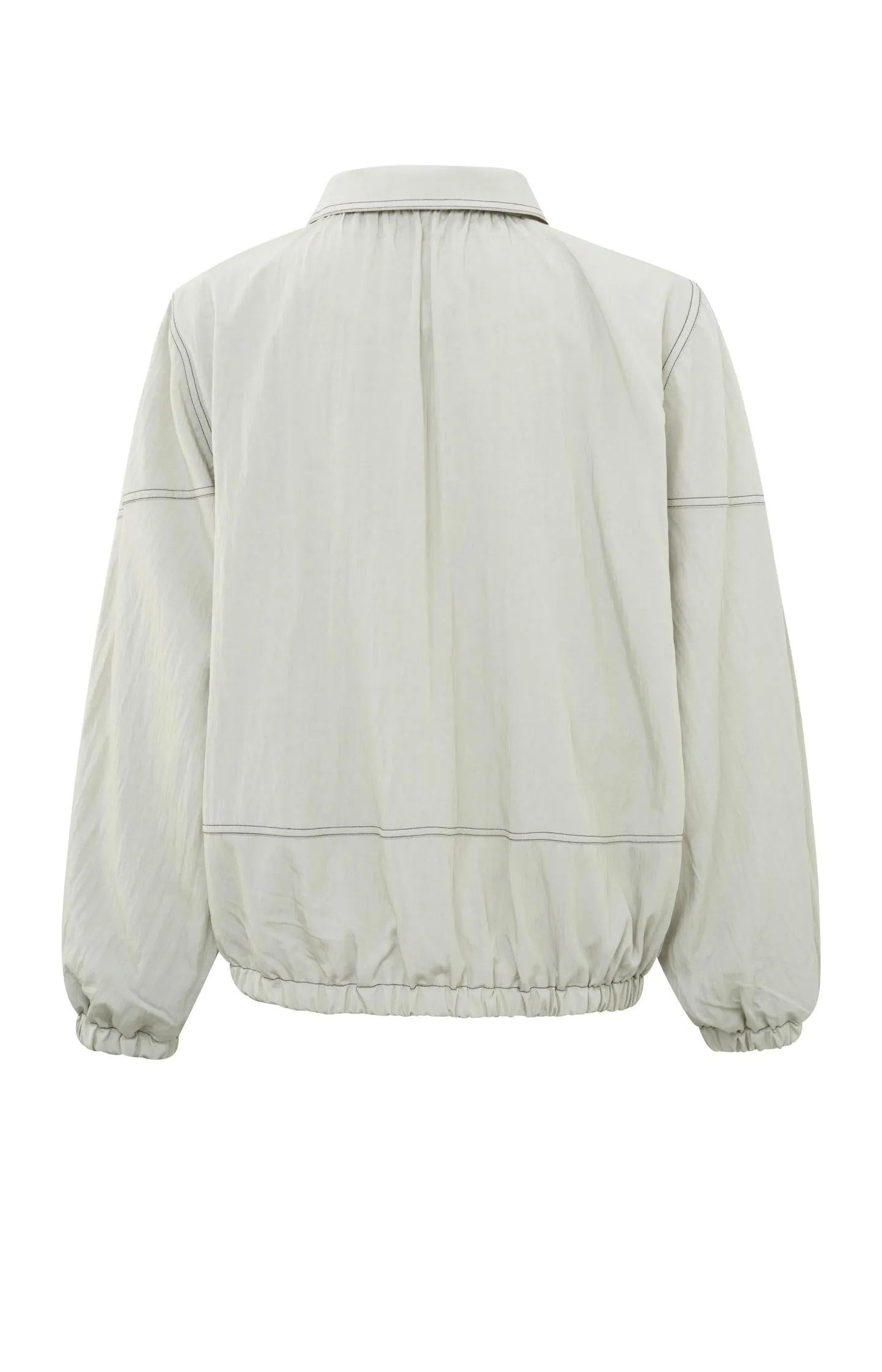 Lightweight oversized jacket with drawstring and zipper