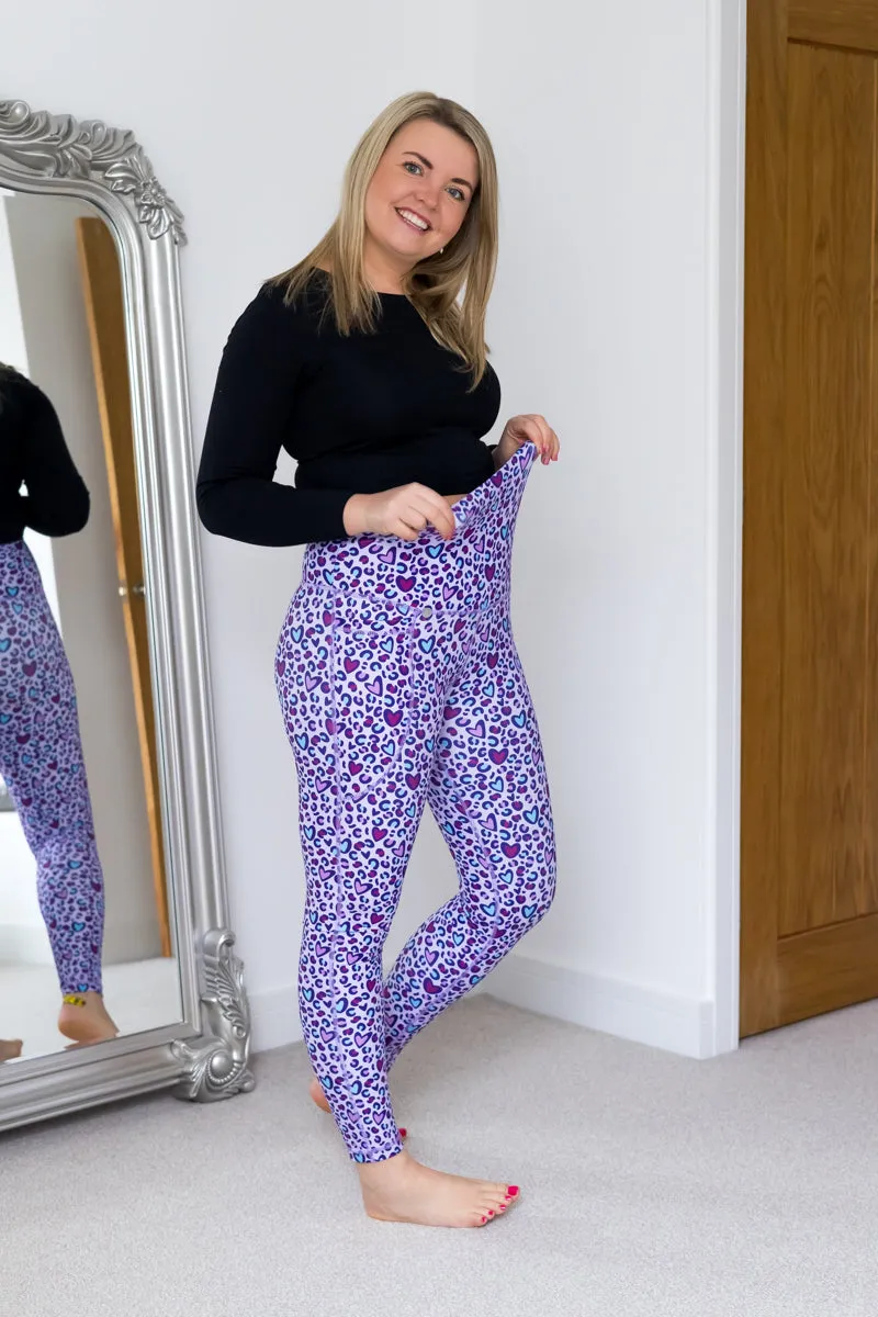 Lilac Candy Leopard Print 2 Pocket Full Leggings