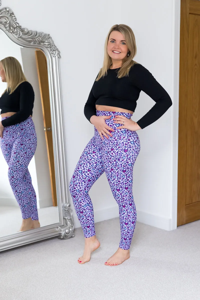 Lilac Candy Leopard Print 2 Pocket Full Leggings