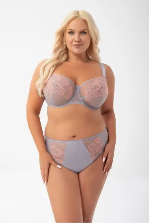 Lilac Soft Cup Bra – Plus Size Lingerie with Lace Detailing and Light Support