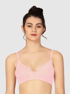 Lovable Baby Pink Non Padded Non Wired Full Coverage Bra L-1797-BABY PINK