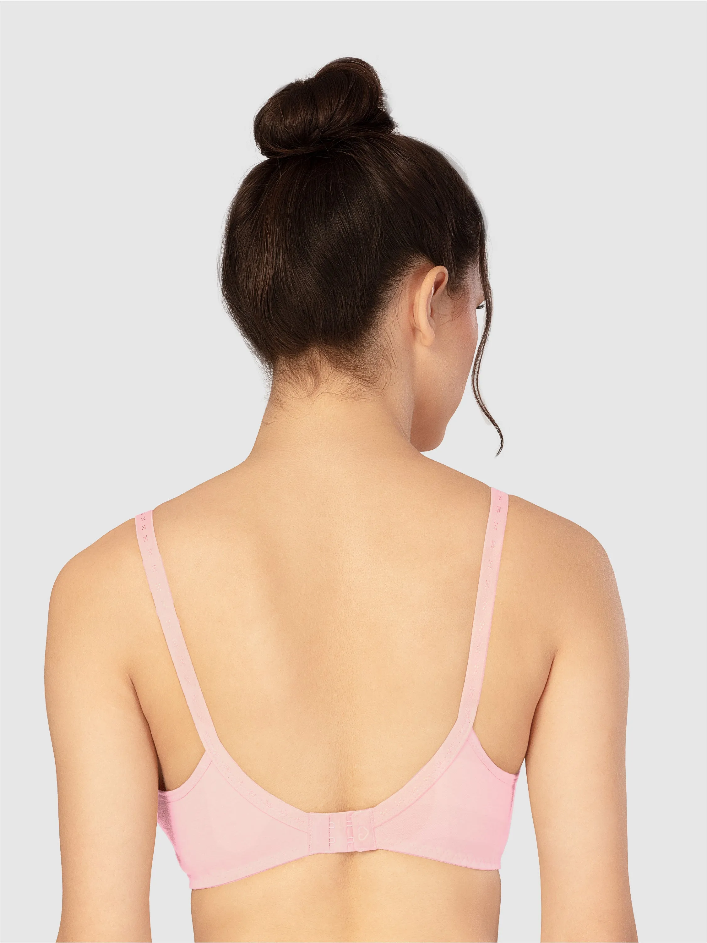 Lovable Baby Pink Non Padded Non Wired Full Coverage Bra L-1797-BABY PINK