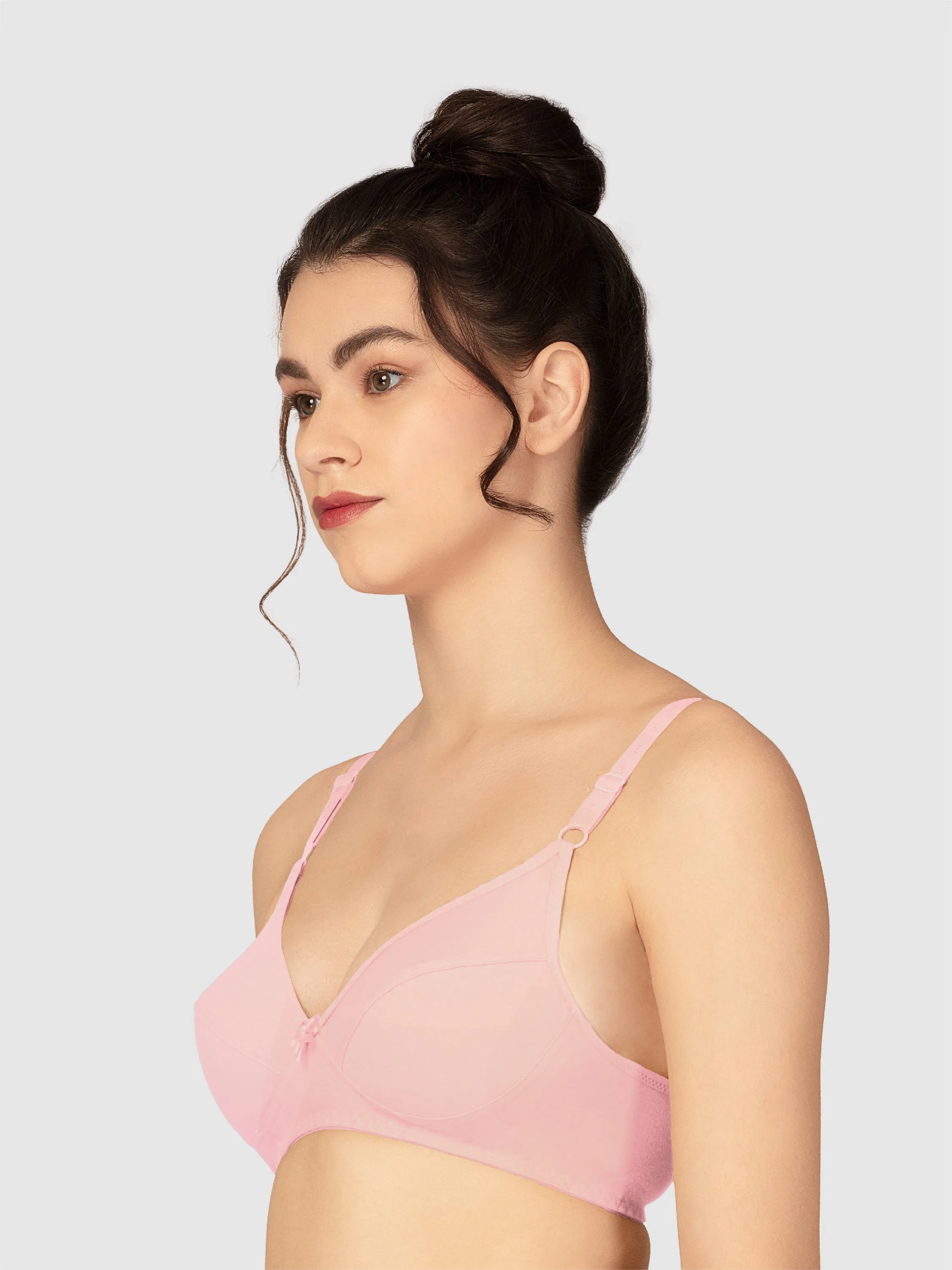 Lovable Baby Pink Non Padded Non Wired Full Coverage Bra L-1797-BABY PINK