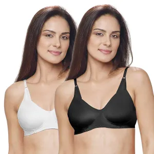 Lovable Black and White Non Padded Wirefree Bra Pack of 2 - ADL 13-BLACK/WHITE