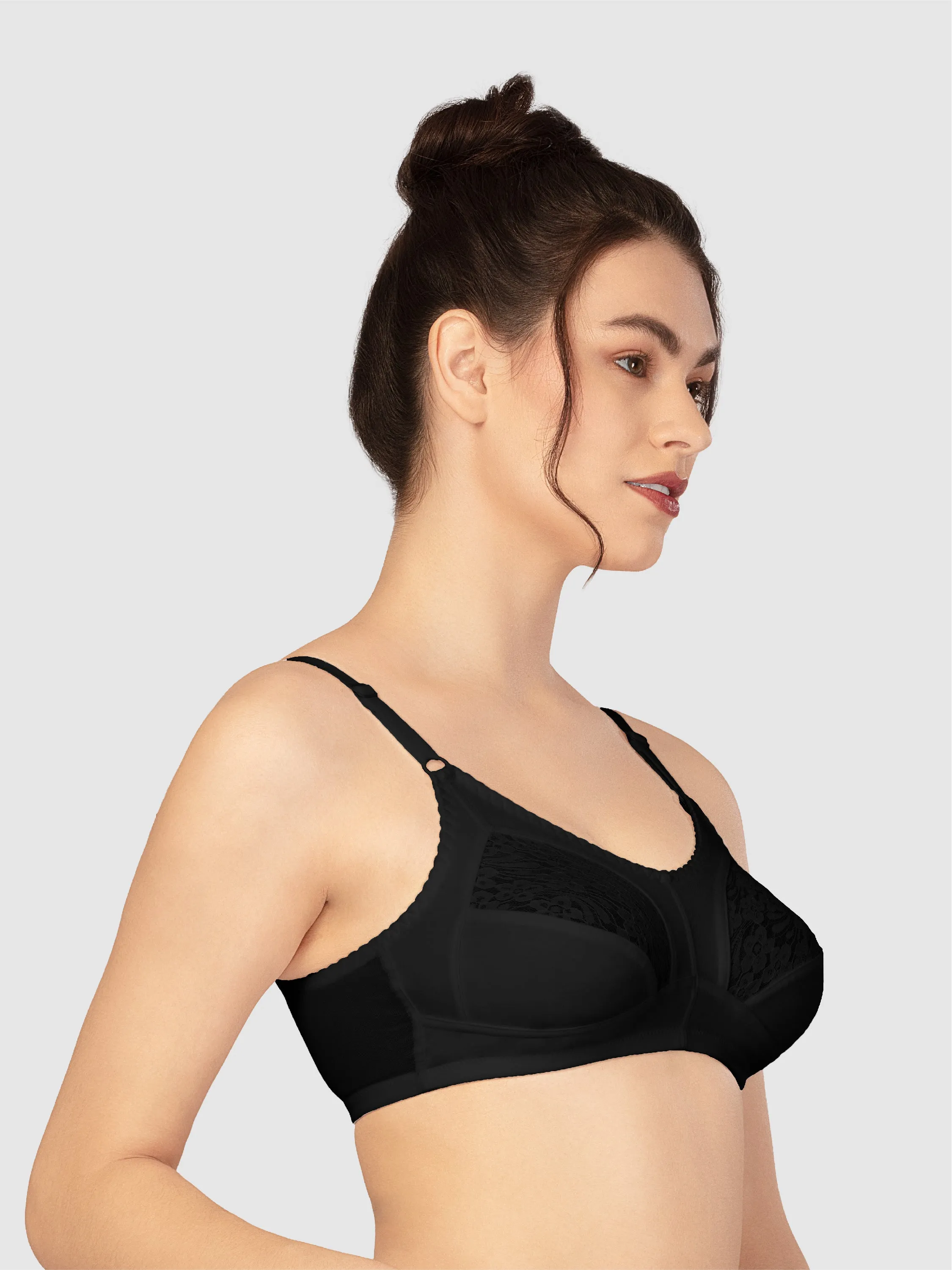 Lovable Black Non Padded Non Wired Full Coverage Bra PD-6011-BLACK