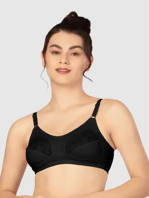 Lovable Black Non Padded Non Wired Full Coverage Bra PD-6011-BLACK