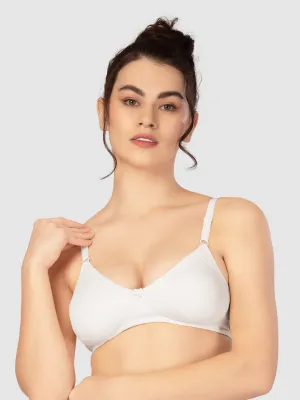Lovable White Non Padded Non Wired Full Coverage Bra CLASSIC - White