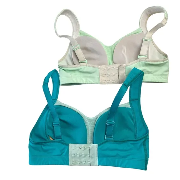 LULULEMON Ta Ta Tamer II SET OF TWO Bra Blue and Teal Size 32C 32D