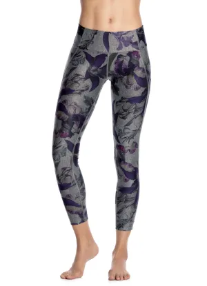 Maaji Dazeful Flora Gray Mid Rise Leggings