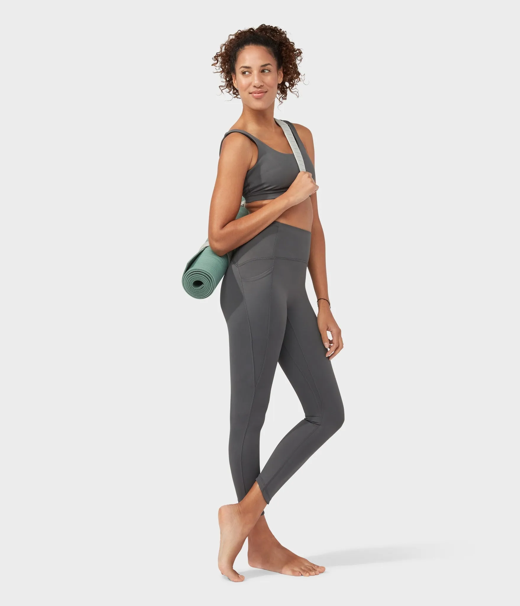 Manduka Apparel - Women's PRO Legging - High Rise 7/8 W/Pocket - New Grey