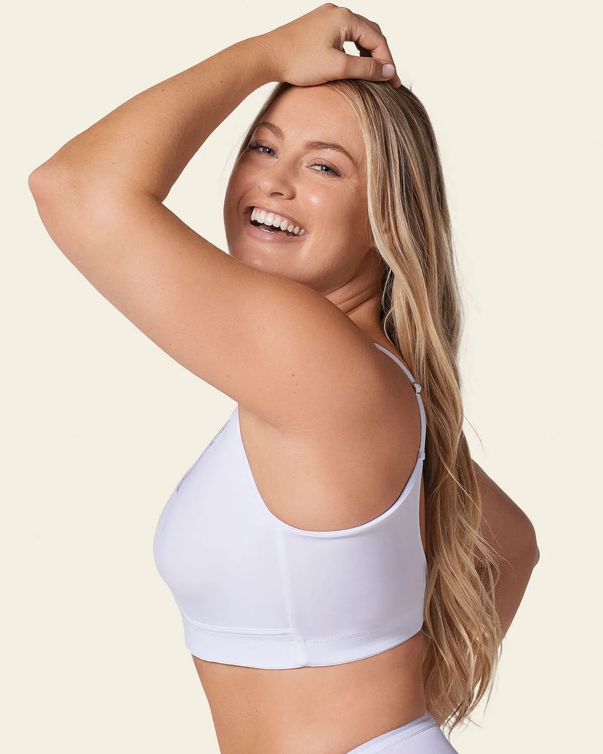 Mastectomy Pocketed Lace Trim Wireless Bra