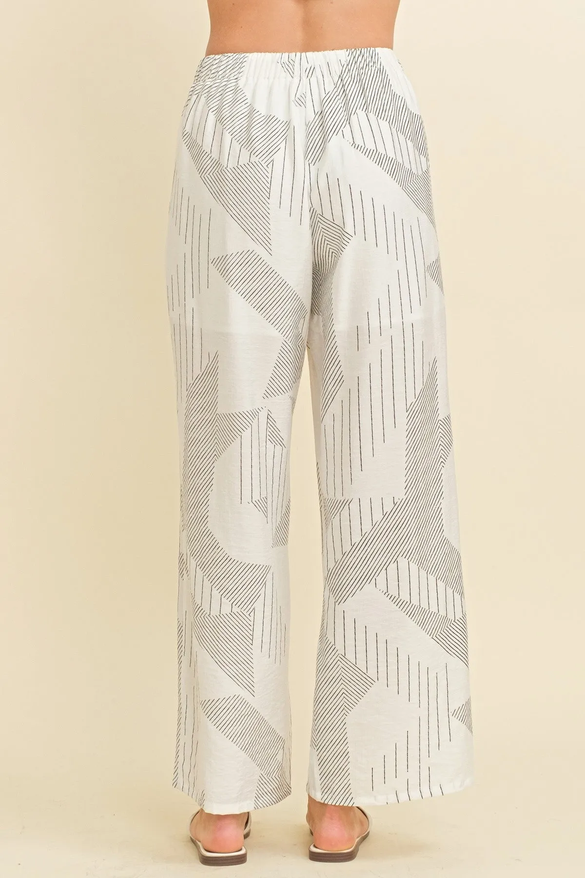 Maya White & Black Wide Leg Pants