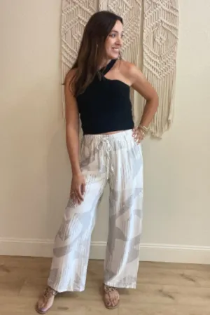 Maya White & Black Wide Leg Pants