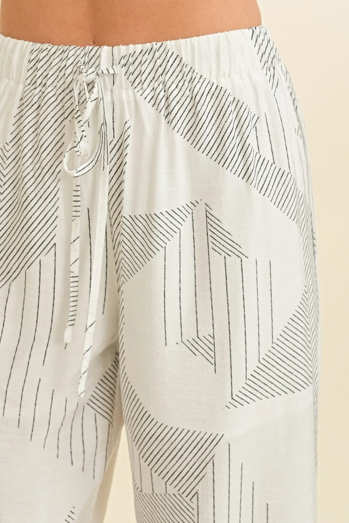 Maya White & Black Wide Leg Pants