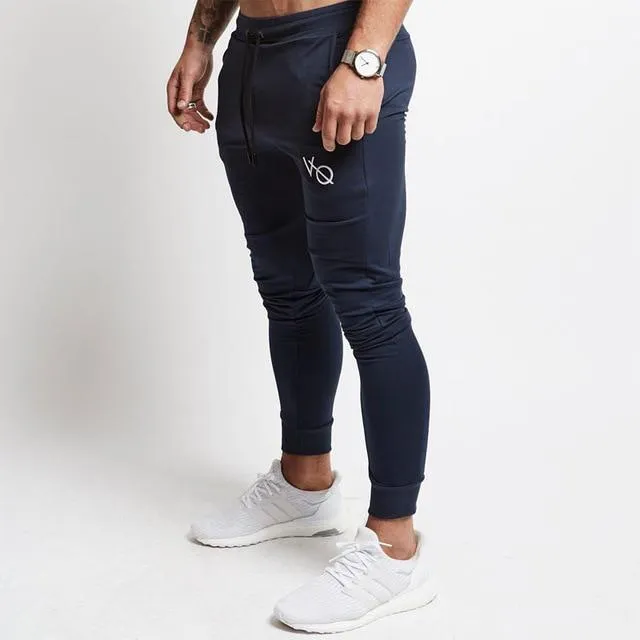 Men Slim Drawstring Cotton Sweatpants Gyms Fitness Trousers Man Jogger Workout Casual Fashion Pant Brand Pencil Pants Sportswear