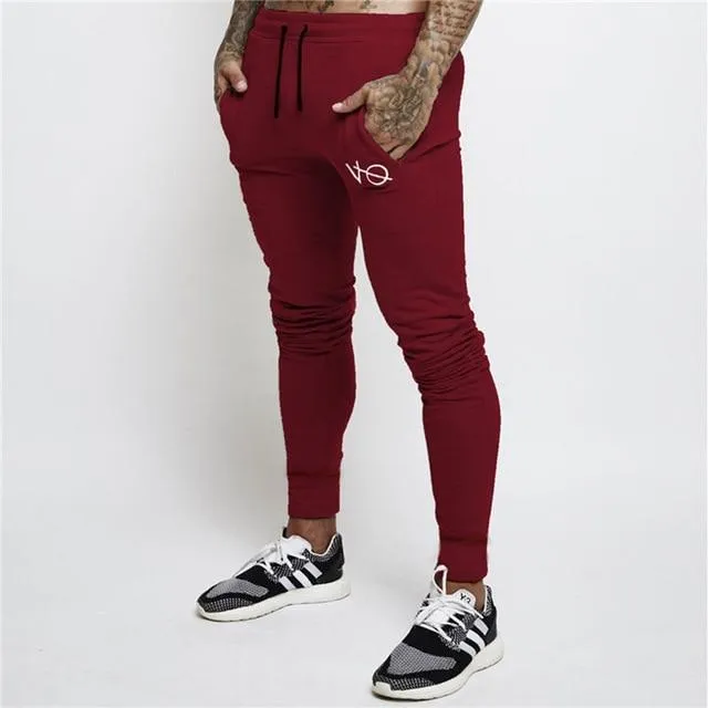 Men Slim Drawstring Cotton Sweatpants Gyms Fitness Trousers Man Jogger Workout Casual Fashion Pant Brand Pencil Pants Sportswear