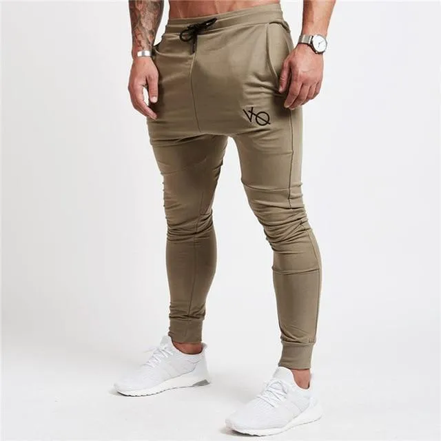 Men Slim Drawstring Cotton Sweatpants Gyms Fitness Trousers Man Jogger Workout Casual Fashion Pant Brand Pencil Pants Sportswear
