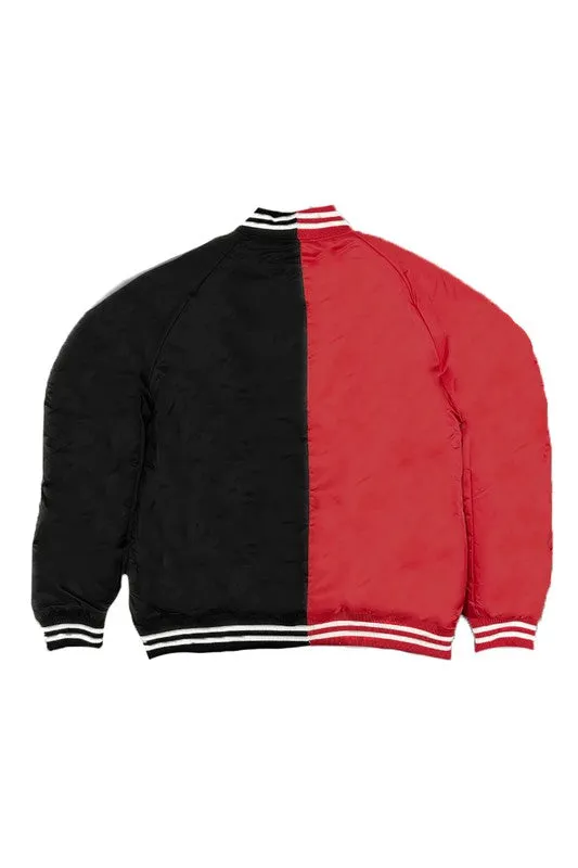Men's Color Block Two Tone Varsity Jacket