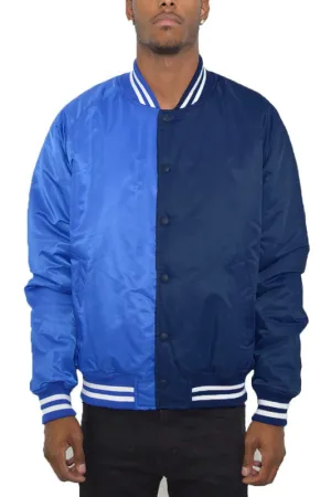 Men's Color Block Two Tone Varsity Jacket