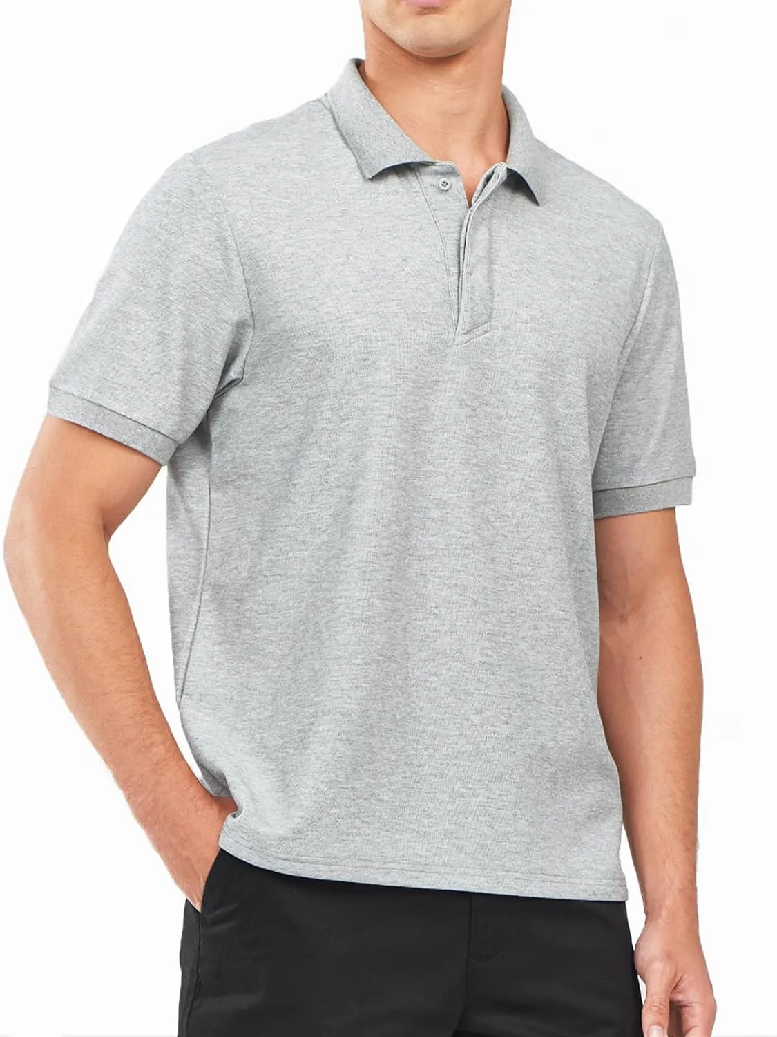 Men's Cotton Tennis Polo Shirts Golf Pickleball Casual Knitted T-Shirt