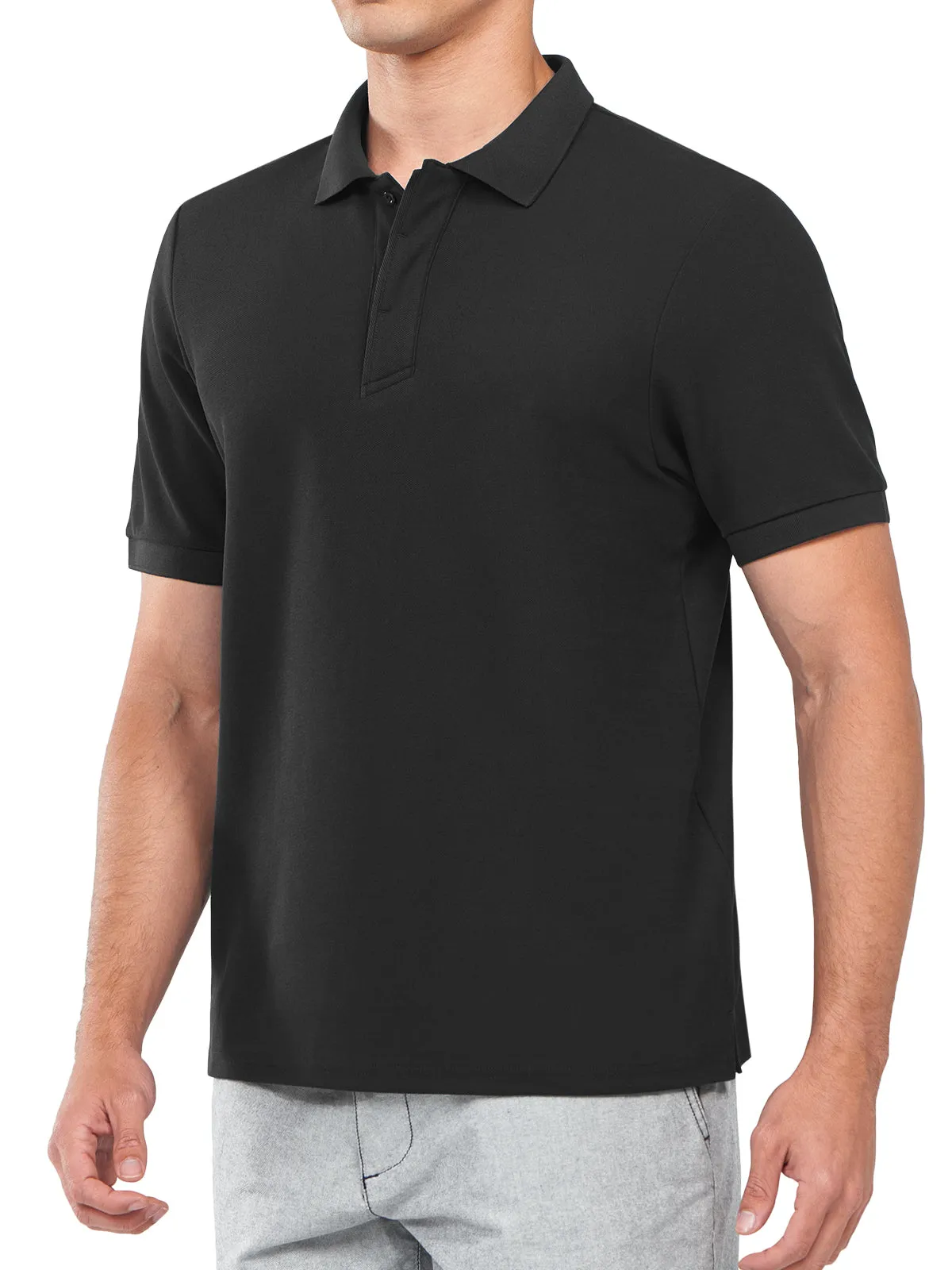 Men's Cotton Tennis Polo Shirts Golf Pickleball Casual Knitted T-Shirt