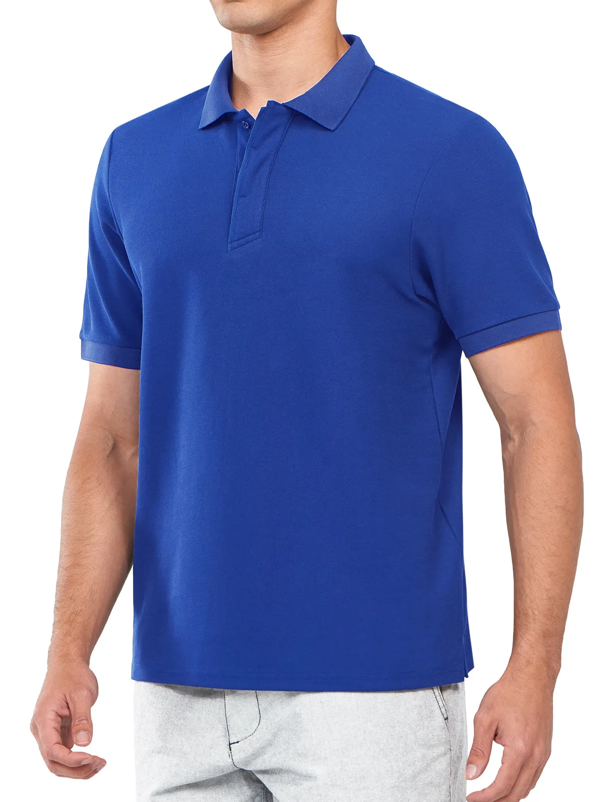 Men's Cotton Tennis Polo Shirts Golf Pickleball Casual Knitted T-Shirt