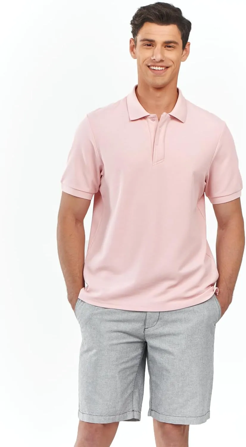 Men's Cotton Tennis Polo Shirts Golf Pickleball Casual Knitted T-Shirt