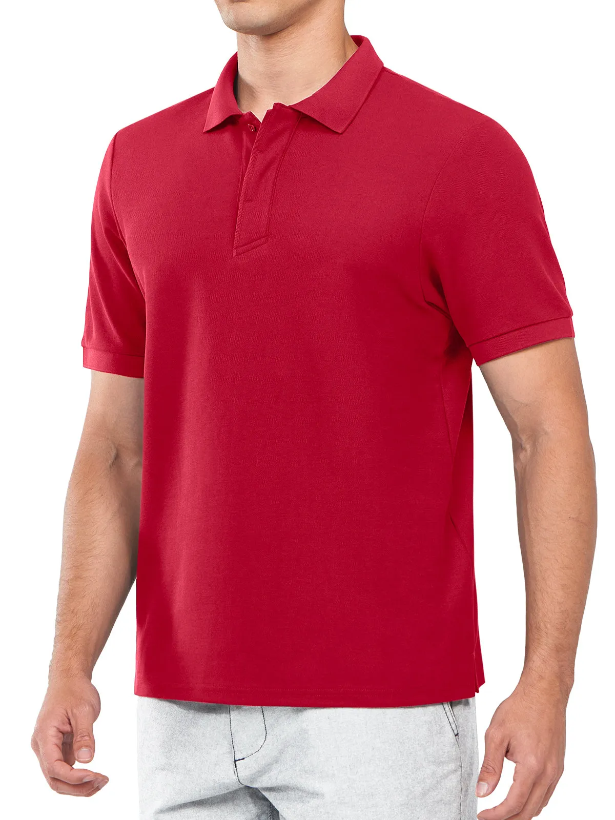 Men's Cotton Tennis Polo Shirts Golf Pickleball Casual Knitted T-Shirt