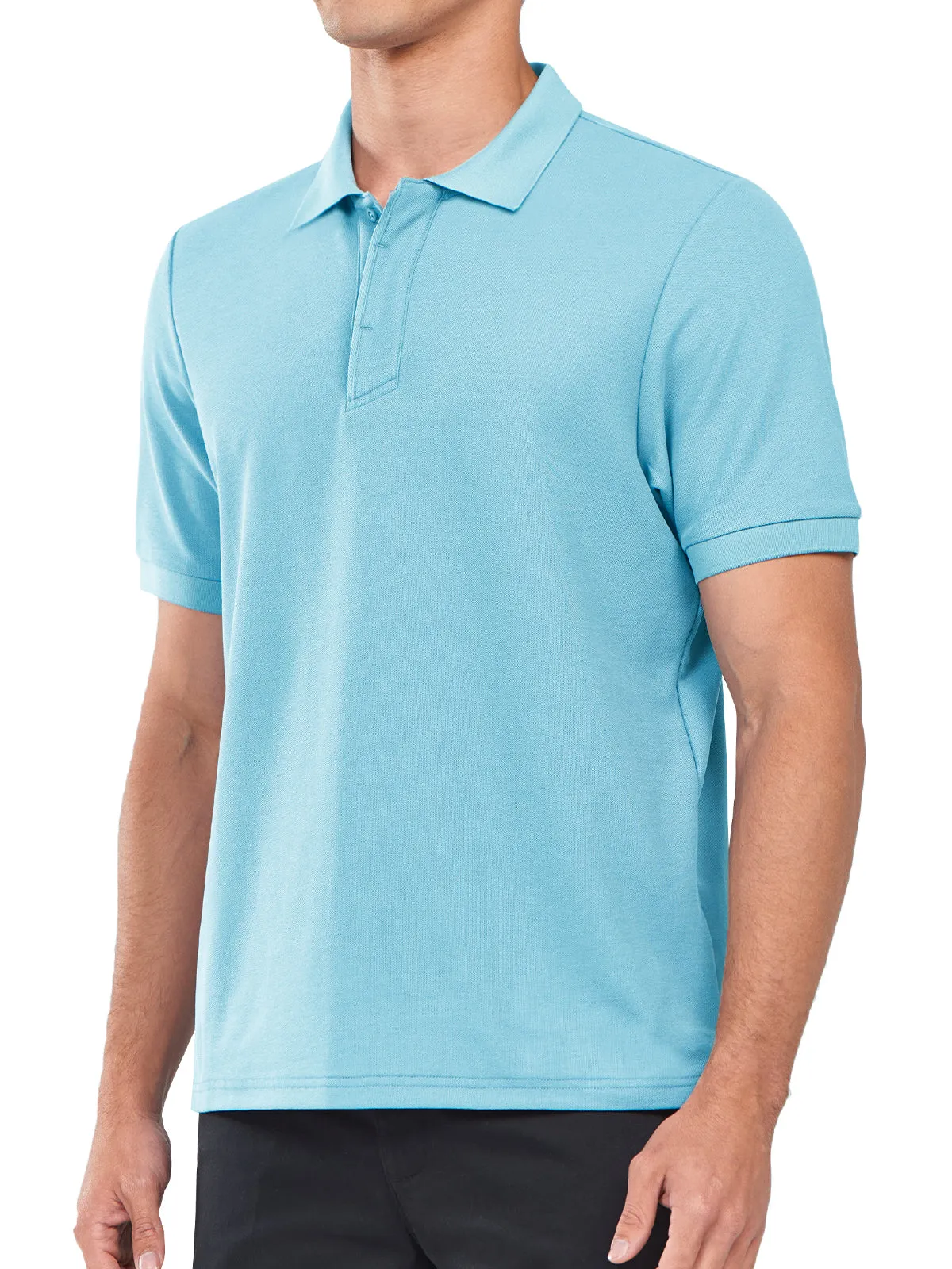 Men's Cotton Tennis Polo Shirts Golf Pickleball Casual Knitted T-Shirt