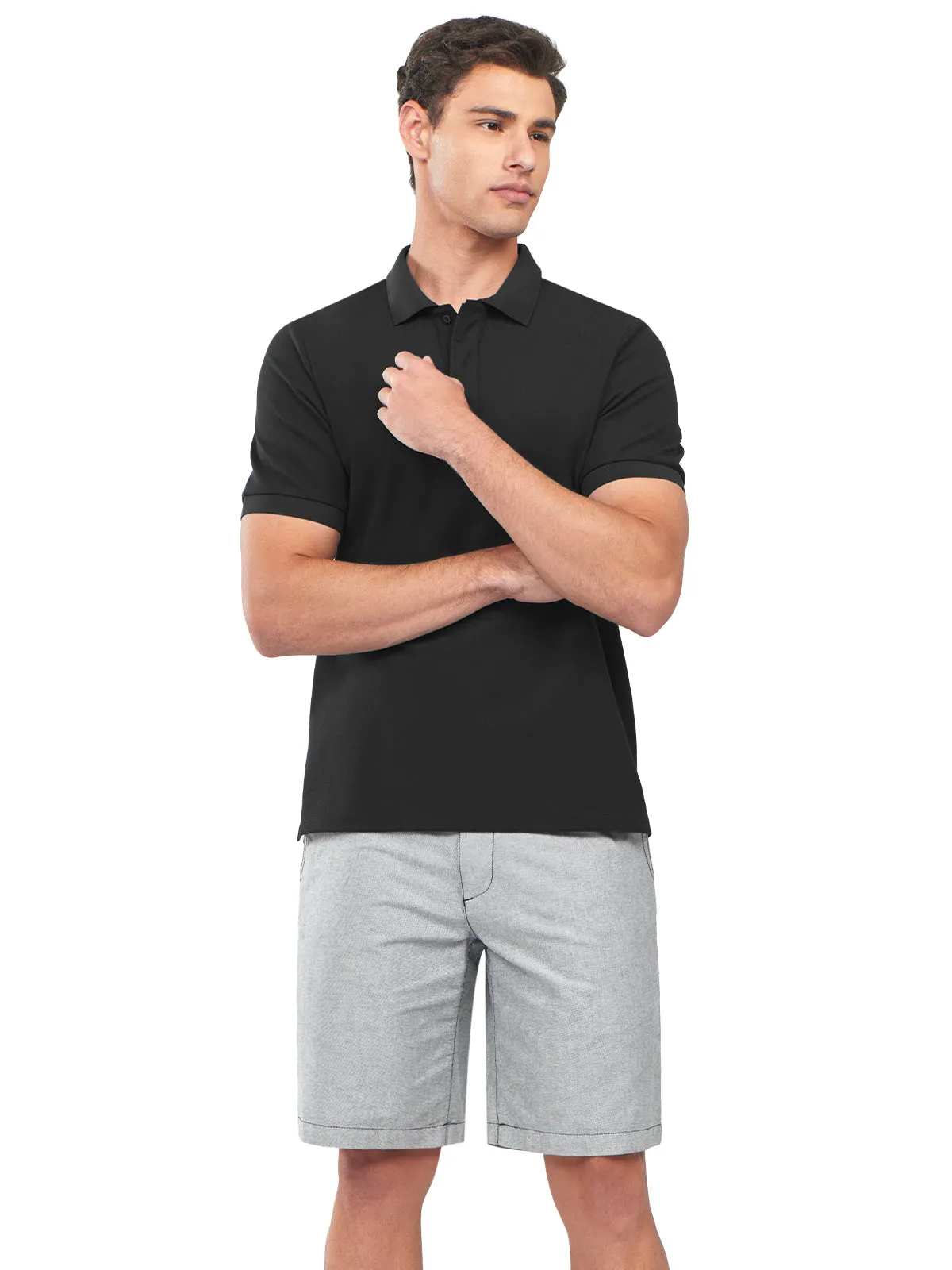 Men's Cotton Tennis Polo Shirts Golf Pickleball Casual Knitted T-Shirt