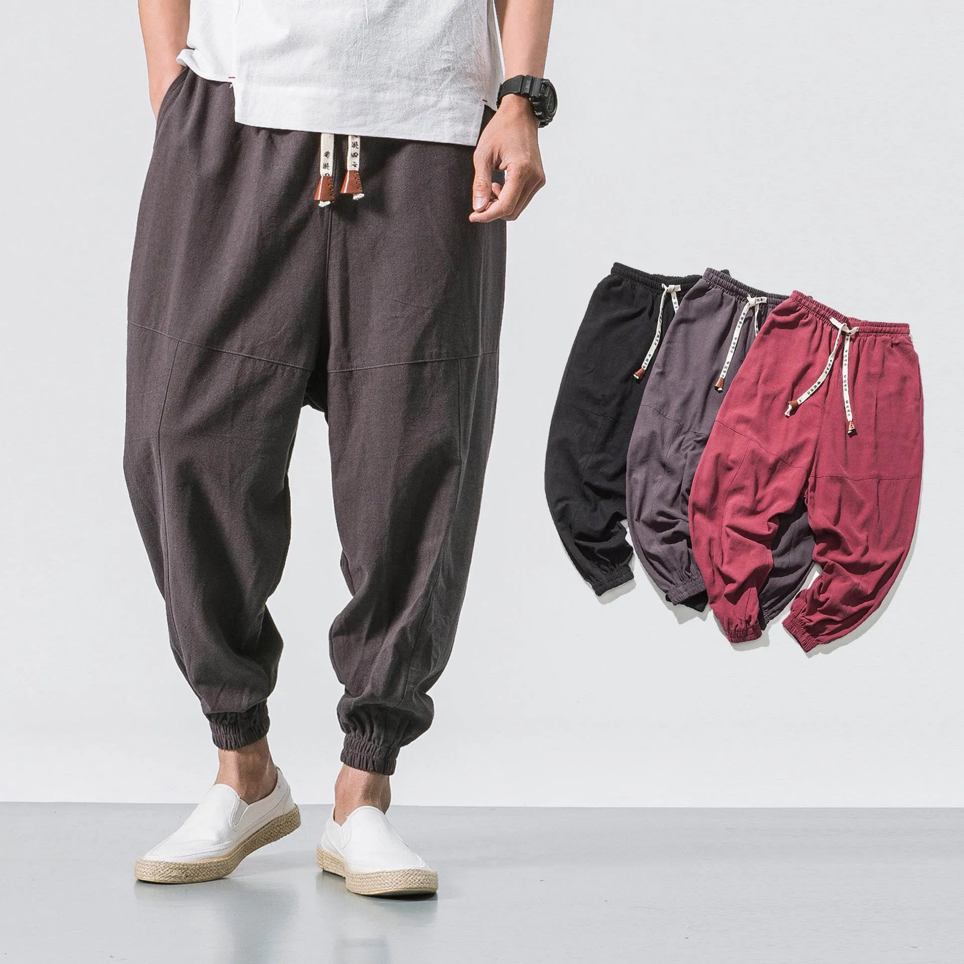 Men's Gym Pants - Hip Hop, Drawstring & Tapered Fit
